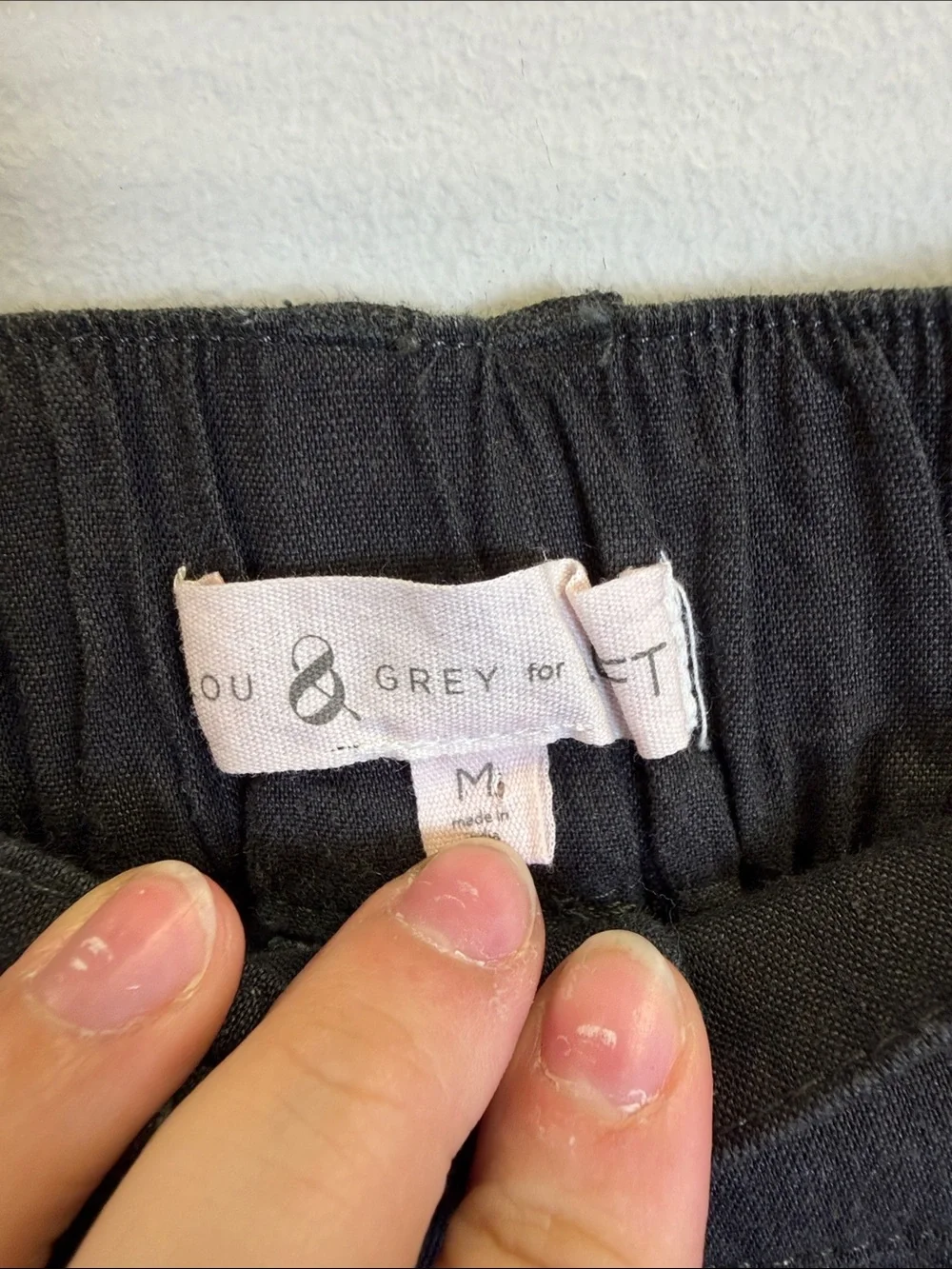 Lou & Grey Straight-Leg Linen-Blend Pants in Charcoal